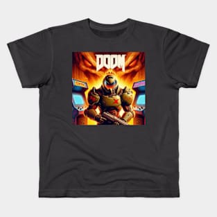 Doom Guy hanging out at the local arcade. Kids T-Shirt